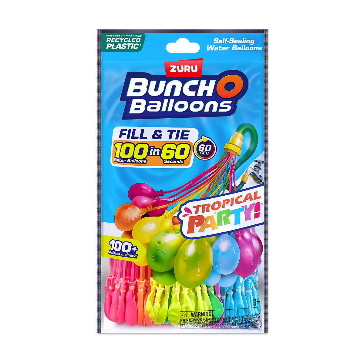 56480_BUNCH O BALLOONS- 3 PACK-TROPICAL PARTY 3PK Foilbag_Front of pack