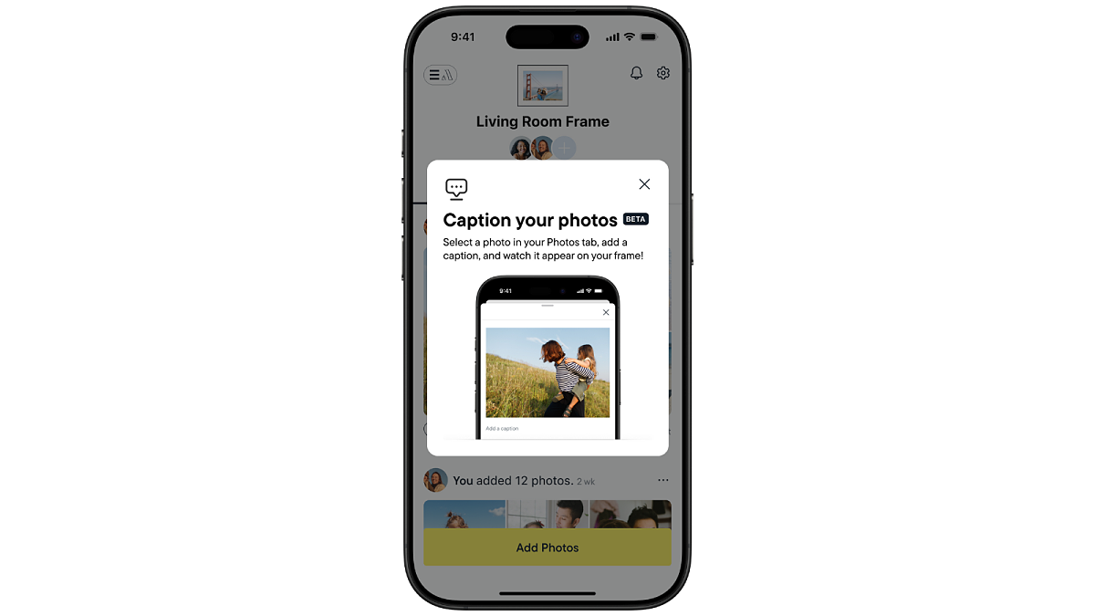 Neues Feature erscheint sowohl in der Aura-App als auch auf dem Rahmen 