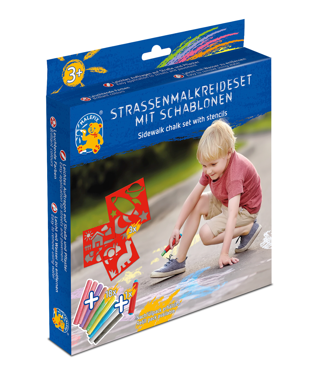 45020008_Malefix Kreide-Schablonen-Set Adventure