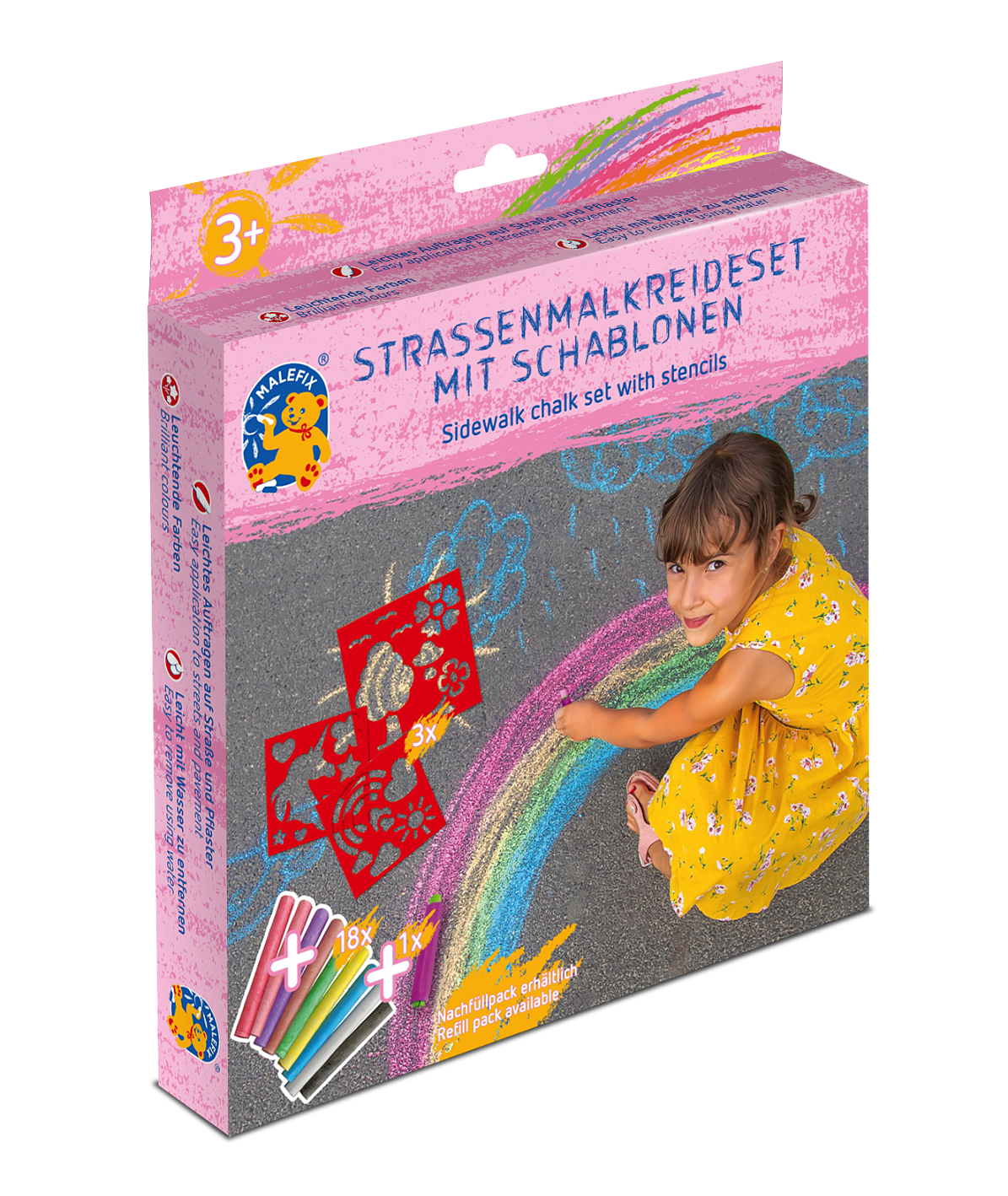 45020009_Malefix Kreide-Schablonen-Set Unicorn