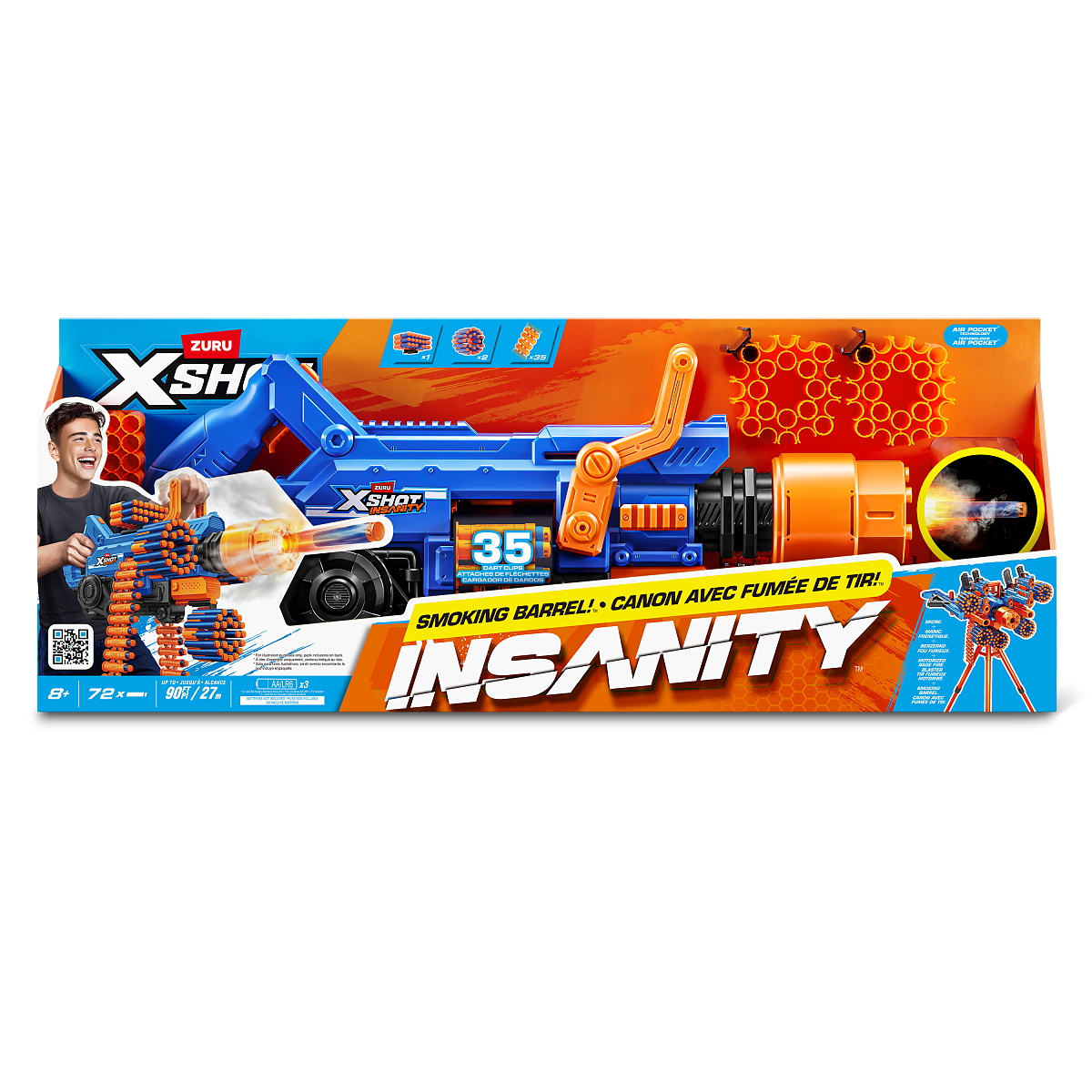 36823_XSHOT_INSANITY-SERIES 1-SMOKING BARREL (72Darts)_FRONT OF PACK