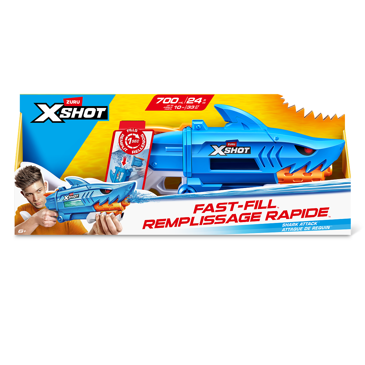 118195_XSHOT_WATER FAST-FILL-SHARK WATER BLASTER_FRONT OF PACK
